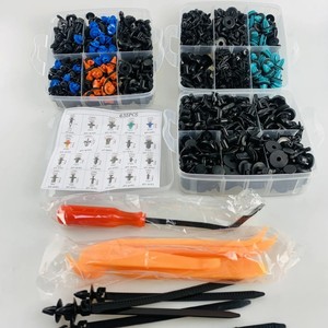 Kit de fixation pour panneaux de carrosserie automobile, 635 pièces, rivets en plastique, vis, outil de réparation automobile, boîte avec tournevis - Product Image 1