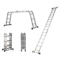Échelle pliante polyvalente en aluminium pour escaliers légers à cadre 12 marches A