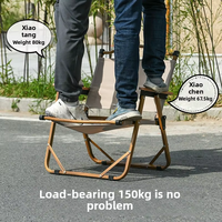 Chaise pliante en aluminium Kermit Design avec accoudoirs, chaise pliante légère et portable pour le camping, la pêche, le pique-nique, la plage