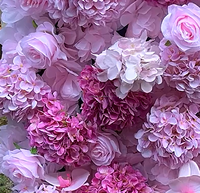 DIY Romantische Anpassbare Seidenblumen-Wand 240cm*60cm Umweltfreundlicher 3D-Hintergrund Rosa Rosen Rote Schmetterlinge Orchideen Hochzeitsdekoration