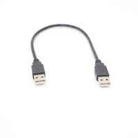 Câble d'extension de données de base USB 2.0 A mâle à mâle noir pour le transfert de données boîtiers de disque dur, imprimantes, Modems, caméras