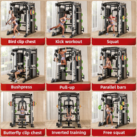 Machine de musculation complète en acier pour usage intérieur, station multifonction pour l'entraînement des pectoraux, du dos et des bras, exercices de musculation