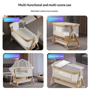 Cuna Metálica para Bebé Recién Nacido, Cuna Adaptable a Cama de Adulto, Portátil, Móvil, Dos en Uno, Plegable, Multifuncional - Product Image 3