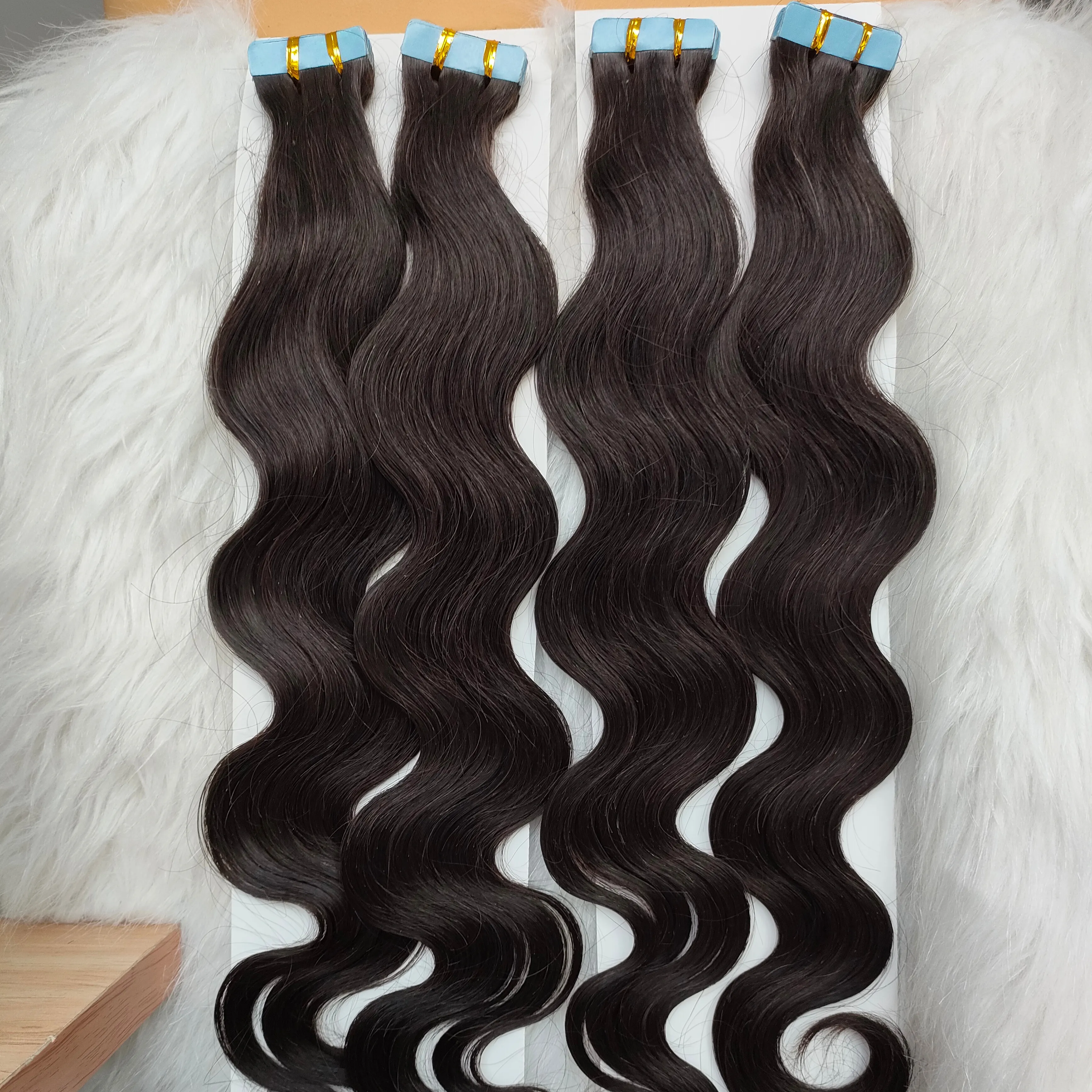 Amara Hair best selling tape ins human hair extensions body wave tape in 100 human hair body wave ready to ship for women