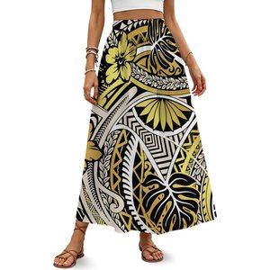 Precio al por Mayor, Falda Maxi con Estampado Tribal Polinesio, Talla Grande 4XL, Falda Larga de Cintura Alta para Mujer, Verano, Vacaciones, Dropshipping - Product Image 5