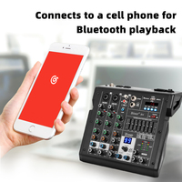 Biner B4 Mixeur audio numérique professionnel portable de haute qualité à 4 canaux avec 99 DSP intégrés pour l'enregistrement sur ordinateur