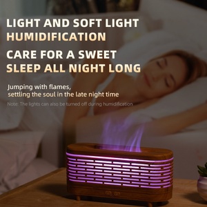 เครื่องกระจายกลิ่นอโรมาไฟฟ้ารุ่นใหม่ปี 2026 พร้อมไฟ LED ลายเปลวไฟ ดีไซน์ลายไม้ขนาดเล็ก สำหรับใช้ในครัวเรือน - Product Image 6