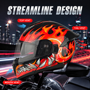 Vente d'usine Casque de <span class=keywords><strong>moto</strong></span> modulaire intégral homologué DOT à double visière relevable <span class=keywords><strong>Venom</strong></span> Casco Para <span class=keywords><strong>Moto</strong></span> OEM Casco - Product Image 2