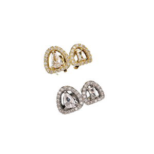 Anneaux de <span class=keywords><strong>nez</strong></span> creux double cœur Grand Zircon Bijoux de corps tendance Hip-Hop Halloween Personnalité Mode Dents d'or de haute qualité - Product Image 1