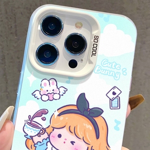 Venta al por mayor Linda chica de dibujos animados funda de teléfono para iPhone 11 13 14 15 16 17 Pro Max Plus XS XR cubierta del teléfono - Product Image 4