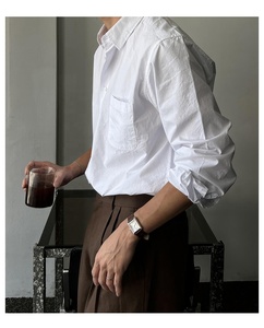 <span class=keywords><strong>Camicia</strong></span> Cargo in cotone europeo da <span class=keywords><strong>uomo</strong></span> Vintage ampia manica lunga a trama pieghettata protezione solare traspirante a maglia Casual - Product Image 5