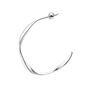 E3425 925 Silver <b>Hoop</b> <b>Earrings</b> Minimalist Design Everyday Wear Unisex Champagne White <b>Fine</b> Jewelry - Product Image 1