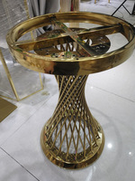 Table de bar ronde en verre de luxe au design moderne, acier inoxydable doré de haute qualité pour les mariages