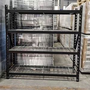 מדפי אחסון מתכווננים ועמידים מפלדה בעלת 4 שכבות, עם הגנה מפני קורוזיה, לאחסון במחסן או במוסך, מדפי משטחים ניתנים לערום. - Product Image 2