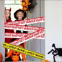Ruban d'avertissement d'isolation pour Halloween Plastique PE Attention Signal de sécurité Accessoire de fenêtre Décoration de fête d'Halloween en plein air