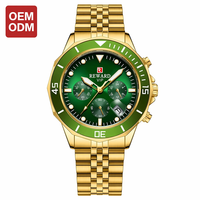 Montre de luxe VVS en acier inoxydable, calendrier, lumière nocturne, étanche, montre à quartz pour homme, personnalisable