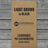 Laser-Gravur-Rohlinge PU-Lederbögen 0,8mm Hellbraun bis Schwarz Laserbares Kunstleder Aufbügelbarer Patch mit Klebstoff