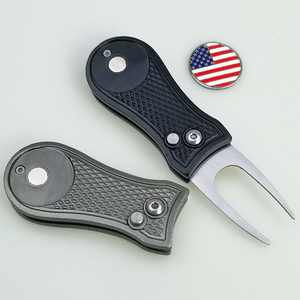 Kim Loại Bền Pop-up Nút Switchblade Golf Divot Công Cụ Sửa Chữa Với Từ Bóng Đánh Dấu Golf Quà Tặng Cho Những Người Yêu Thích - Product Image 1