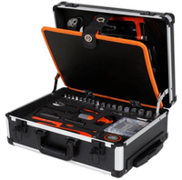 Ensemble d'outils portables de haute qualité, 186 pièces, coffret en aluminium, acier au carbone, finition mate, kit d'outils multifonction, ensembles d'outils à douilles manuels