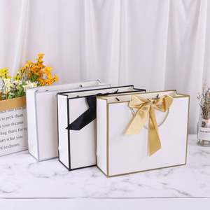 Luxury Folding <b>Shopping</b> Bag for <b>Small</b> Business Custom Logo Printed Wedding White Gift Store Packaging Paper with Rope Handle - Product Image 2