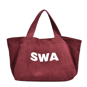 Custom Print Logo <b>Large</b> Shopping Customizable Pocket and Zipper Canvas Tote <b>Bag</b> - Product Image 1