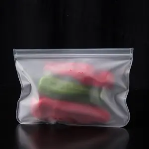 PEVA Silicone Food Storage Containers Reusable Freezer Leakproof Top Ziplock Bags