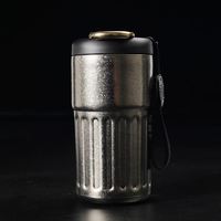 Mug à café isotherme portable en titane pur à double paroi de 410 ml, écologique, avec couvercle à affichage numérique