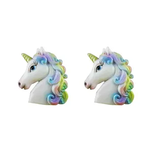 Blocs magnétiques décoratifs pour cheveux en forme de tête de licorne arc-en-ciel - Product Image 1