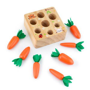 Montessori Wooden Shape Sorting Matching <b>Puzzle</b> Carrots Harvest Game <b>Puzzle</b> Cube Educational Toys for Toddlers Babies Boys - Product Image 5