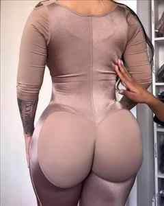 Fajas Colombianas Body Shaper con mangas <span class=keywords><strong>de</strong></span> longitud media Pecho abierto Contraste Insertar Control <span class=keywords><strong>de</strong></span> barriga - Product Image 3