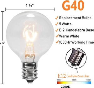 Сменная лампа G40 с цоколем E12 Candelabra, 25 шт. в упаковке - Product Image 3