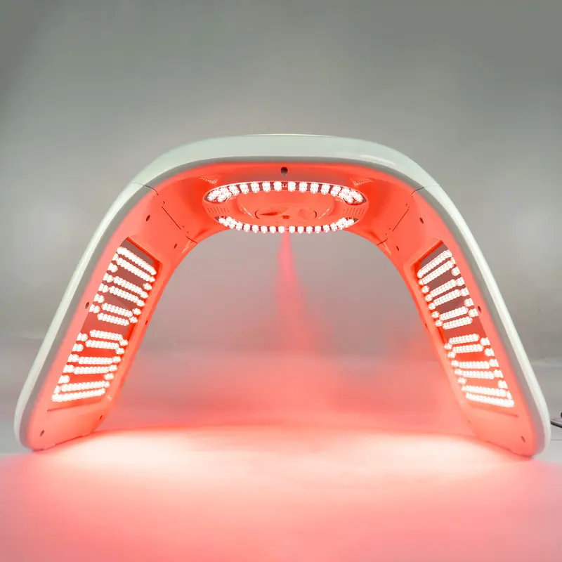 プロのLEDフェイスランプ赤色光パネル顔美容機器7色PDT LED光線療法美容師用フェイシャルマシン