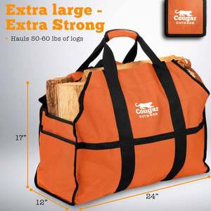 Sac fourre-tout en toile cirée pour le transport de bûches, vente chaude, échantillon gratuit, pour accessoires de poêle à bois et support à bois de chauffage 2023 - Product Image 3