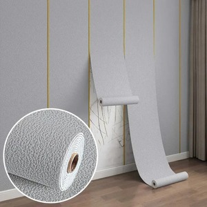 자가 접착식 3D 시멘트 석고 벽지 2롤, 장식용으로 적합한 떼어 붙이는 규조토 질감, 모던 미니멀리스트 스타일 - Product Image 1