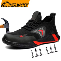 Chaussures de sécurité Tiger Master, type sport, à la mode, anti-écrasement, embout en acier, anti-perforation, antidérapantes, résistantes à l'huile, pour hommes et femmes, OEM