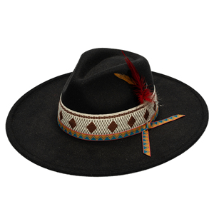 Cổ Điển Mùa Đông bên hat rộng vành lớn rắn Fedora Hat bán buôn tùy chỉnh phụ nữ phong cách len tỏa sáng mũ cho nam giới phụ nữ unisex - Product Image 6