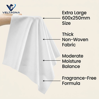 Lingettes nettoyantes pour animaux de compagnie extra grandes, pour chien et chat, portables, pour le corps et les pattes, sans parfum, douces, hypoallergéniques, 600x250mm