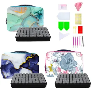 5d Diamond Painting Accessoires Doos Handtas 60 Sleuf Kralen Opslag Container Rits Case Container Voor Diy Nail Art Tool