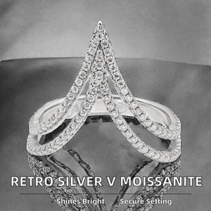 Viresa Luxury Retro 925 <b>Sterling</b> <b>Silver</b> Collection Women's Prong <b>Set</b> Boutique Stylish Moissanite <b>Rings</b> - Product Image 2