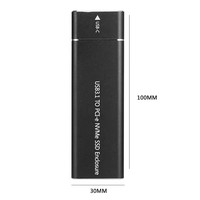 10Gbps USB 3.2 Gen 2 Type-C ke M.2 NVMe SSD Enclosure, Kotak Drive Eksternal Aluminium, Adaptor Caddy PCIe M-Key untuk 2280