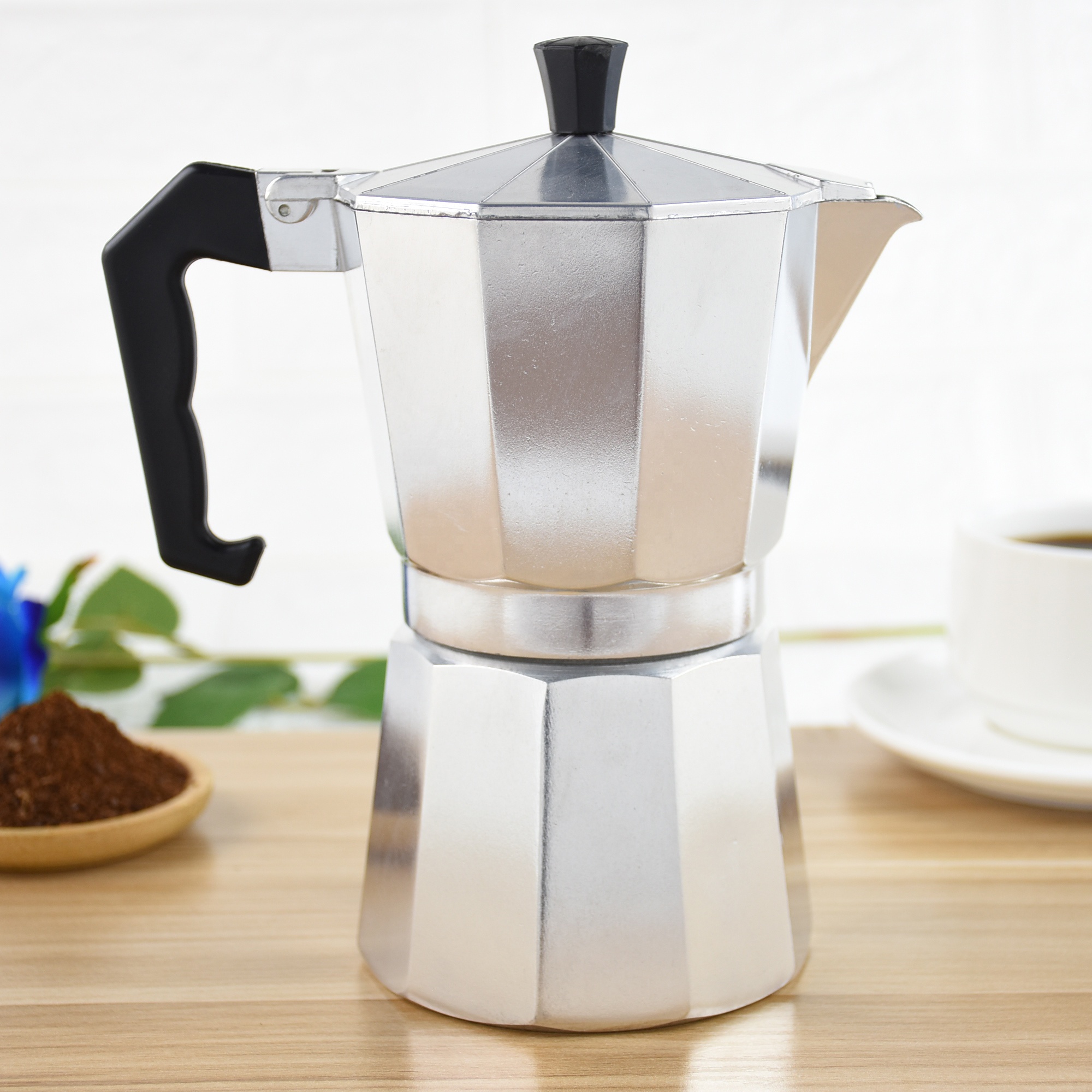 Cổ điển phong cách Ý Mocha 1/3/6/9/12 ly đánh bóng nhôm Moka nồi bếp-Top Espresso cà phê Maker