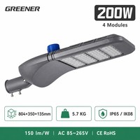 Lámpara LED de Calle de 200W para Alumbrado Público, Carreteras, Aluminio Fundido a Presión, IP65 Impermeable, OEM ODM, Venta al Por Mayor