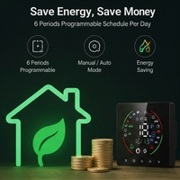 Nuevo Diseño de Termostato de Pared con Pantalla Táctil Programable, Ahorro de Energía, Control por WiFi con Aplicación Tuya, para Calefacción Eléctrica/de Piso/Caldera