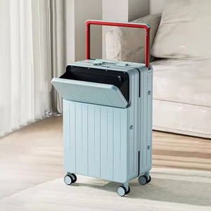 Multifunzione anteriore aperto vano bagagli per Laptop bagaglio a mano borse da viaggio con portabicchieri USB caricabatteria <span class=keywords><strong>valigia</strong></span> Trolley - Product Image 2