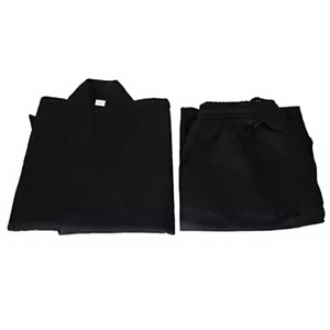 Men's <b>Black</b> Karate Uniforms Full Sleeve Traditional Martial Arts Wear Adult Polyester/Cotton Quick Dry & Breathable Slim Fit - Product Image 1