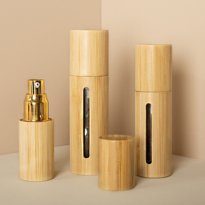 Nhà Máy Thả 15/30/60Ml Phẳng Tre Lotion Bơm Chai Với Vàng Kim Loại Đầu Bơm <span class=keywords><strong>Reed</strong></span> Khuếch Tán Cho Tinh Chất & Tinh Dầu - Product Image 1