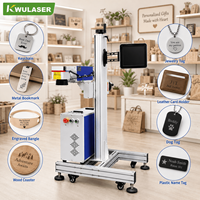 Machine de marquage laser UV automatique volante, graveur laser UV à faible chaleur pour marquage fin sur bouteilles en verre et codage de cosmétiques