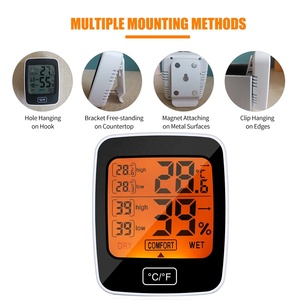 Hygromètre de thermomètre intérieur numérique professionnel avec jauge d'humidité Niveau de confort d'étalonnage de précision <span class=keywords><strong>Pro</strong></span> pour la maison - Product Image 2