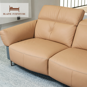 BLAINE Original 305 nouveau produit-idées couleur Orange en cuir véritable canapé meubles de salon Offre Spéciale prix usine canapé - Product Image 5