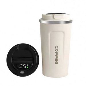 แก้วกาแฟแบบพกพาอัจฉริยะ รุ่นคลาสสิค พร้อมหน้าจอ LED แสดงอุณหภูมิ ขนาด 380 มล. 510 มล. ผลิตจากสแตนเลสสตีล 2 ชั้น สุญญากาศ เก็บความร้อน-เย็น สำหรับเดินทางและตั้งแคมป์ ใช้งานได้ 12-24 ชั่วโมง - Product Image 2